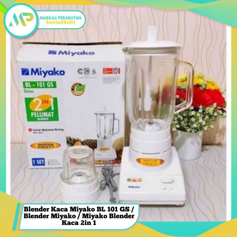Blender Kaca Miyako BL 101 GS / Blender Miyako Kapasitas 1 Liter / Miyako Blender  Kaca 2in 1