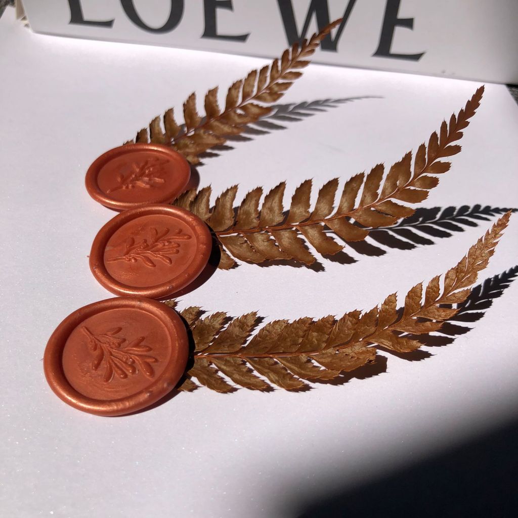 

Seal Wax Instan Chopper Tembaga/Segel Lilin/Segel Amplop/Segel Coin / Daun pakis kering Gold