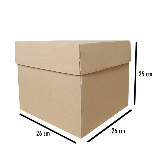 

Box Kue Tart Ulang Tahun Kotak Puding Packaging Dus Cake Tinggi Kue Marmer Coklat Polos 26x26x25