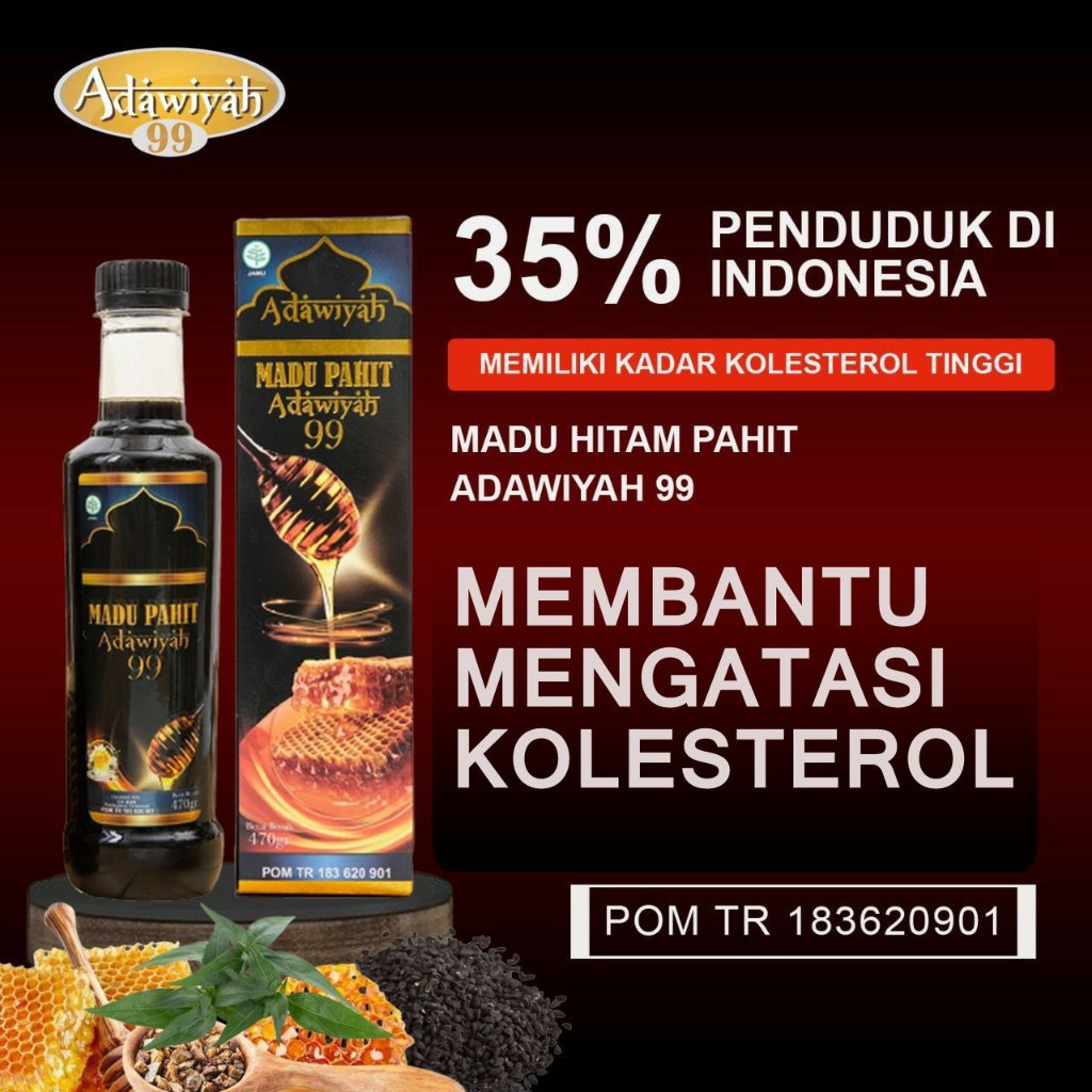 

Madu Adawiyah Hitam Pahit Asli Original Herbal Alami Stamina Tubuh Cholesterol Diabetes Asam Urat