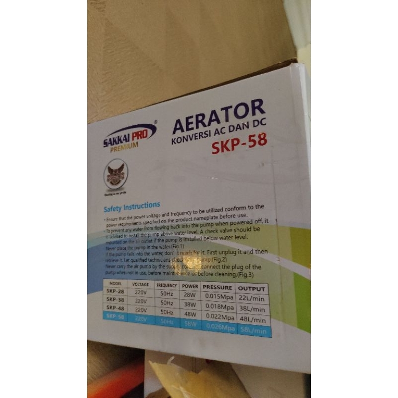 Sakkai Pro SKP 58 Aerator Aerasi - ACDC Kolam AC / DC Aquarium Akuarium Aquascape Mati lampu
