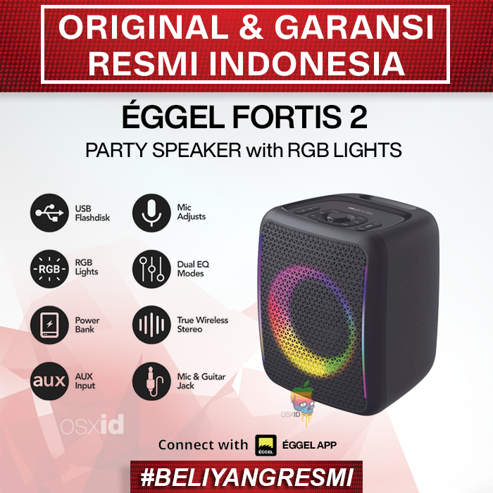 Eggel Fortis 2 Portable Party Speaker with RGB Lights