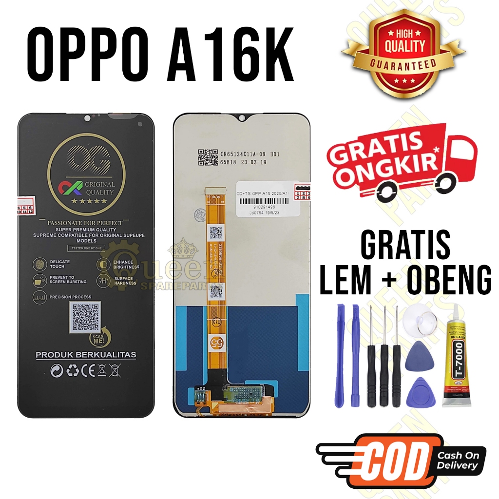 Lcd Touchscreen OPPO A16K Original OEM Lcd OPPO A16K Fullset GRATIS LEM OBENG