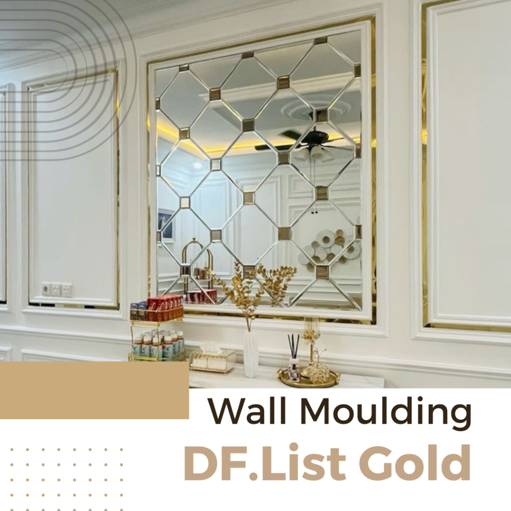 Wall moulding double frame & List gold stainlest