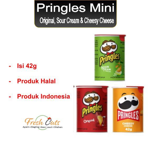 

Pringles Semua Varian 42g Original, Sour Cream & Cheesy Cheese / Keripik Kentang Cemilan Kripik