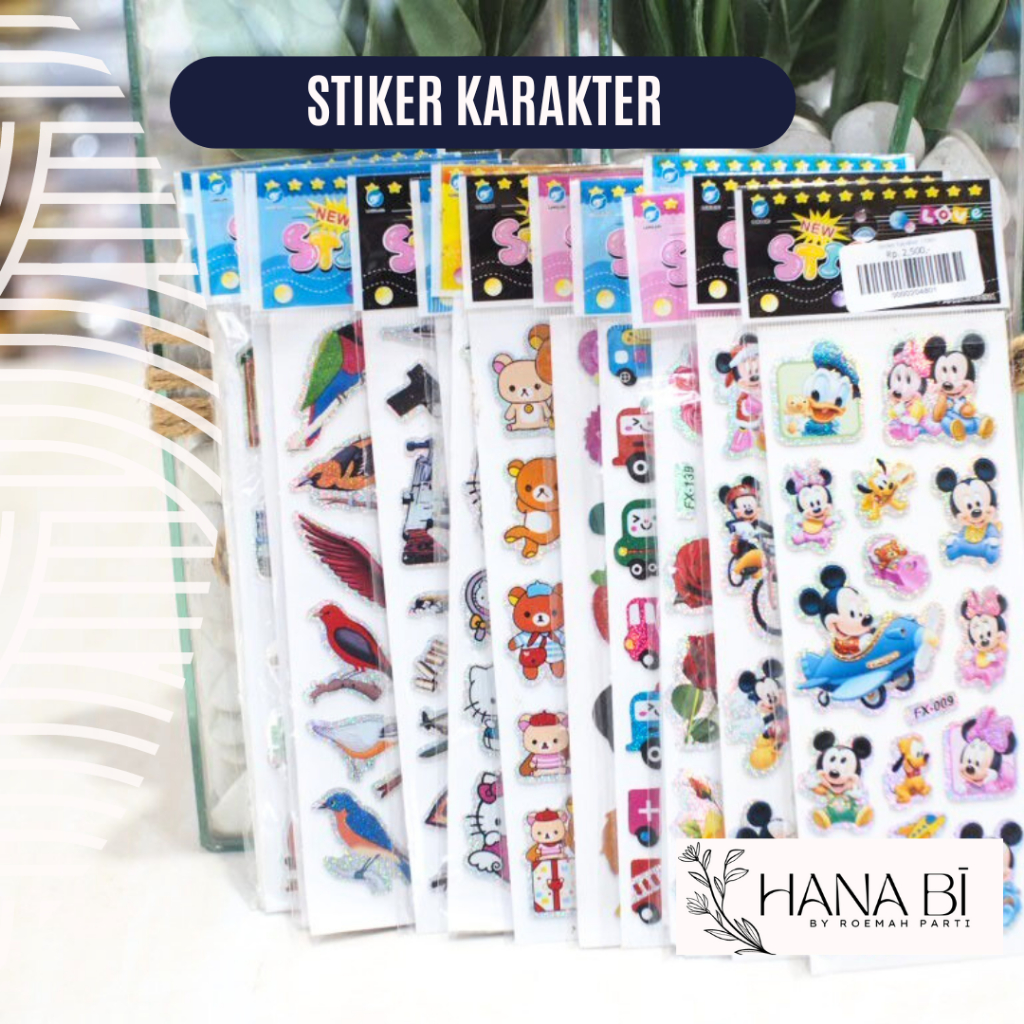 

1 Set Stiker Karakter Aksesoris dan dekorasi lucu dan imut Isi banyak dan murah