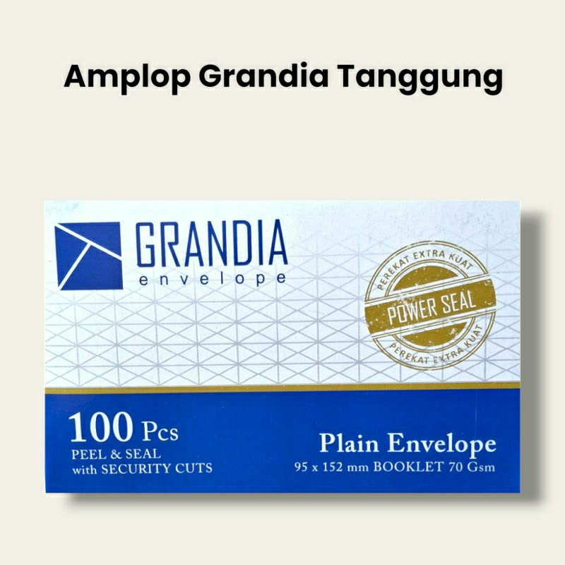 

1 PACK = 100 BIJI Amplop Grandia Tanggung 95 × 152 mm Dengan Perekat