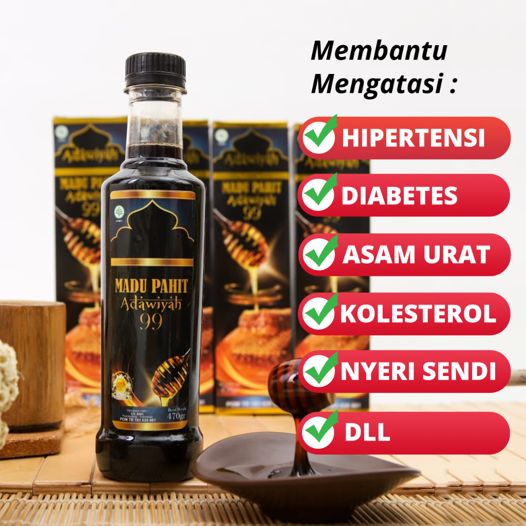 

Madu Hitam Pahit Adawiyah 99 Asli Original Herbal Alami Aman BPOM Untuk Tensi Diabetes Kolesterol