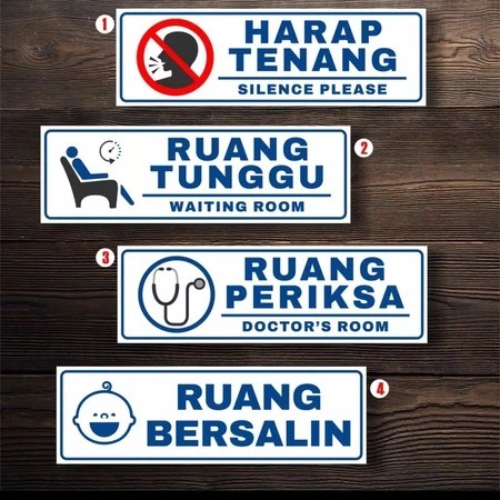 

STIKER HARAP TENANG . RUANG TUNGGU. 7,5X23CM PERHATIAN RAMBUK3