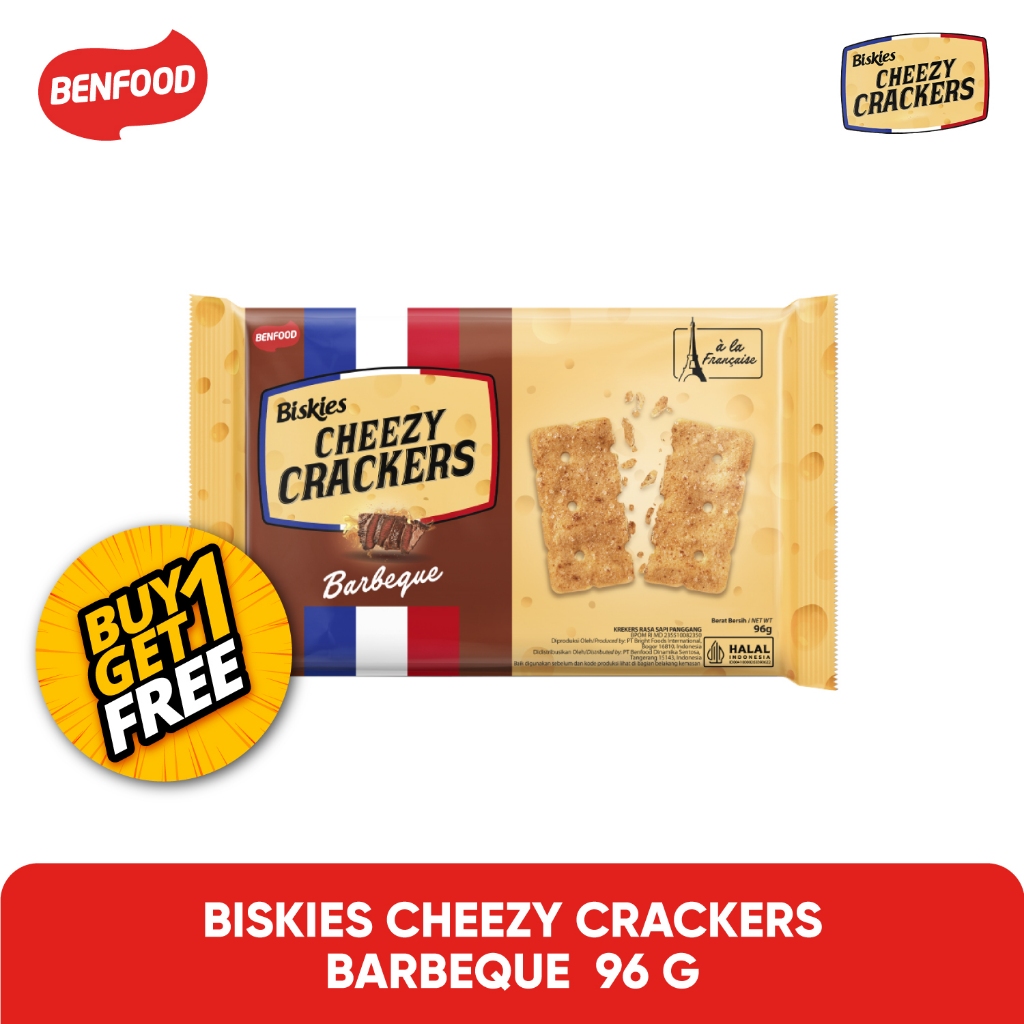 

BELI 1 GRATIS 1 Biskuit Keju BISKIES CHEEZY CRACKERS BARBEQUE 96GR