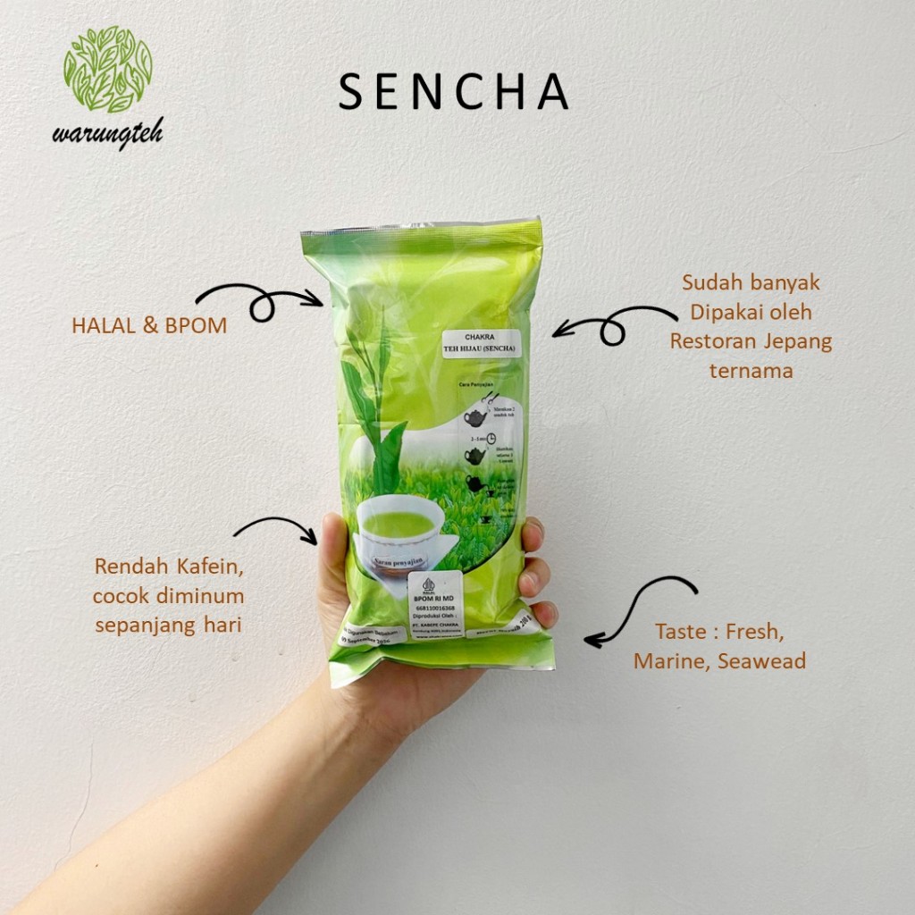 

Sencha Japanese Green Tea 200 Gram Chakra | Warungteh | Teh Khas Jepang