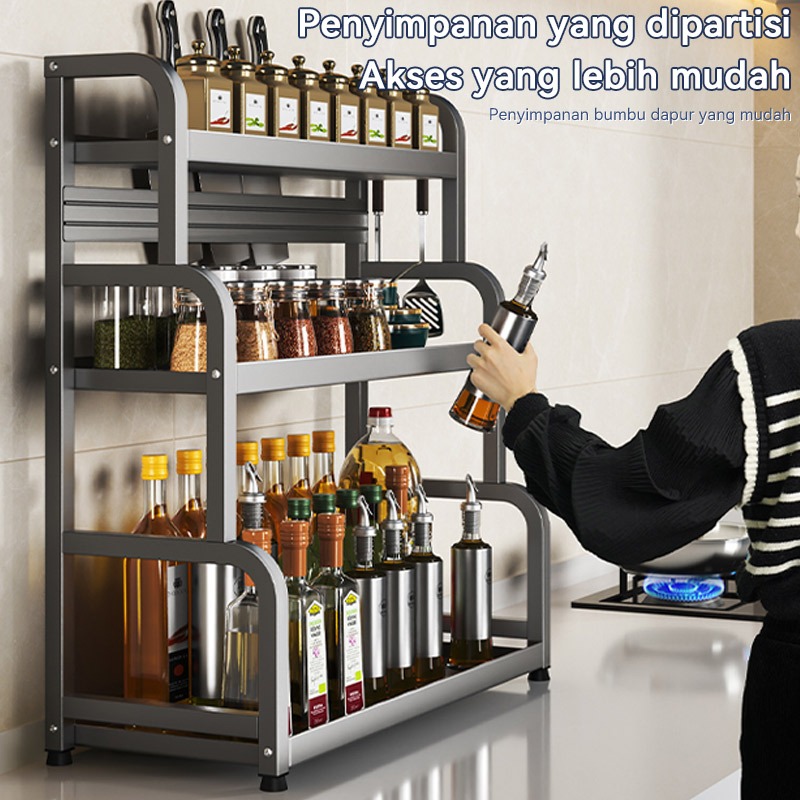 Sale Rak Bumbu Dapur Rak Pengatur Botol Bumbu Minyak Garam Saus Dan Cuka Multifungsi