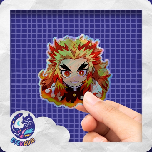 

Stiker Hologram Anime Demon Slayer Kyojuro Rengoku Potrait