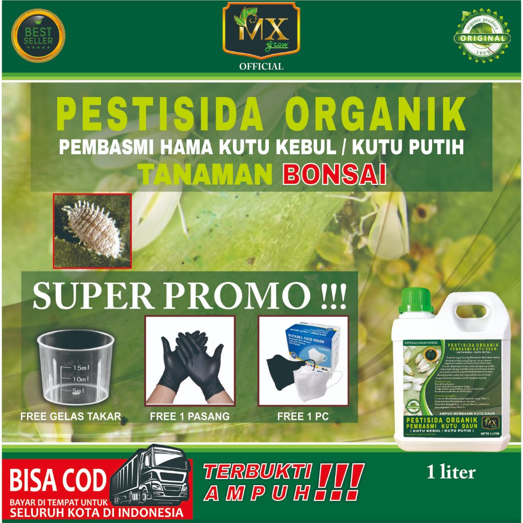 Pestisida Organik Pembasmi KUTU DAUN ( Kutu Kebul / Kutu Putih ) Untuk Tanaman BONSAI 1 Liter