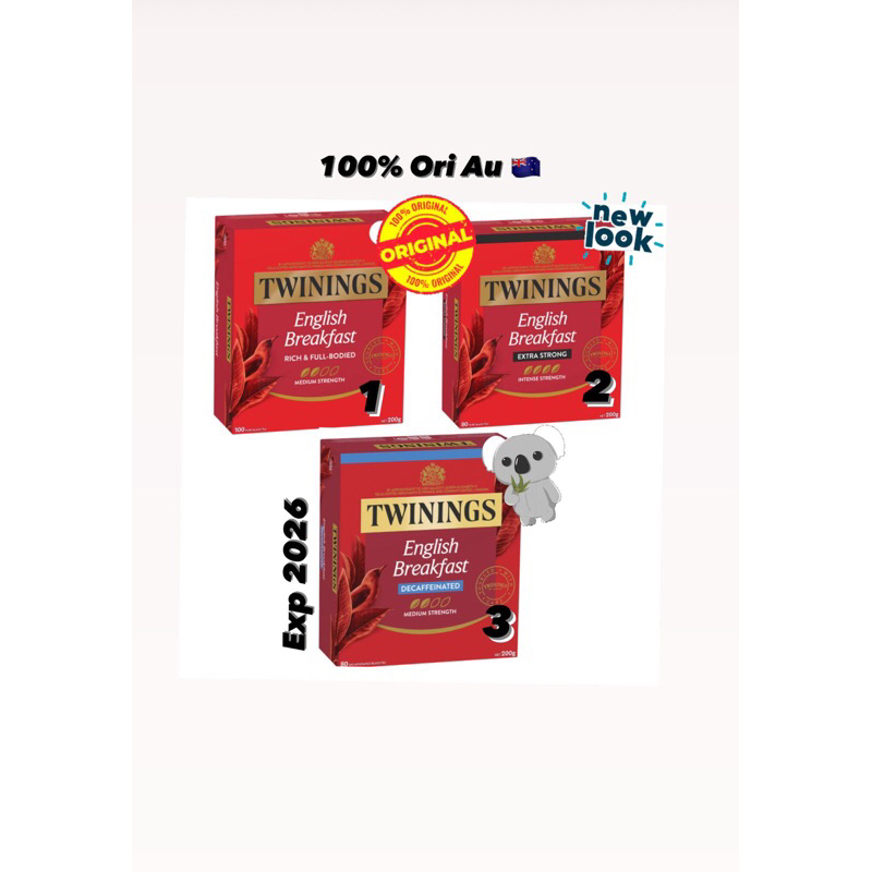 

Twinings English Breakfast Extra Strong isi 80 Tea Bags black tea Original
