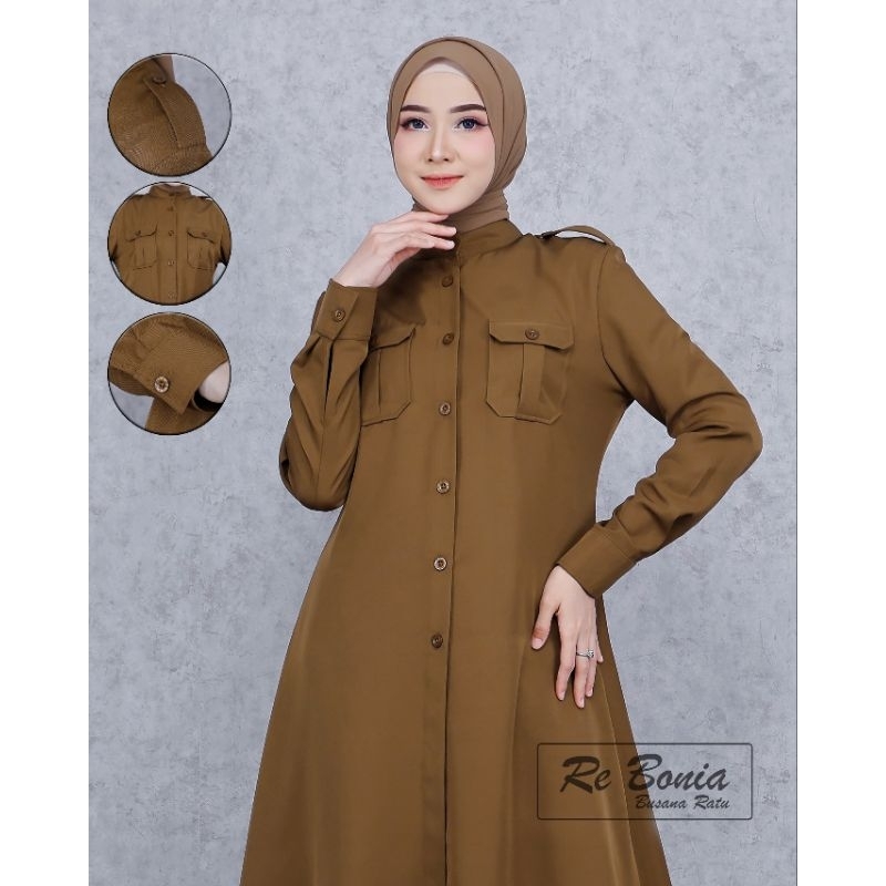 JHJ Seragam Pemda Tunik Kheki Tua Baju Kurung Kerja Pemda PNS Non Puring