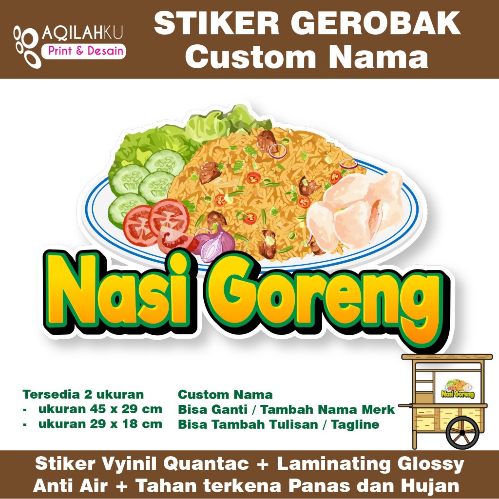 

Stiker Gerobak Nasi Goreng Bisa Custom Nama / Tambah Tulisan