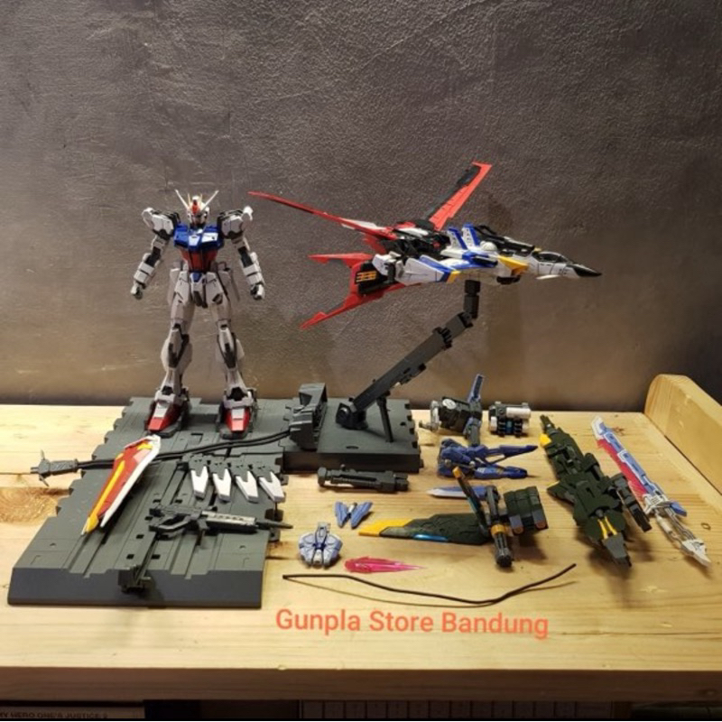 (RARE) Dragon Momoko MG 1/100 Perfect Strike Aile Striker + Skygrasper Sky grasper (rakit) seri seed