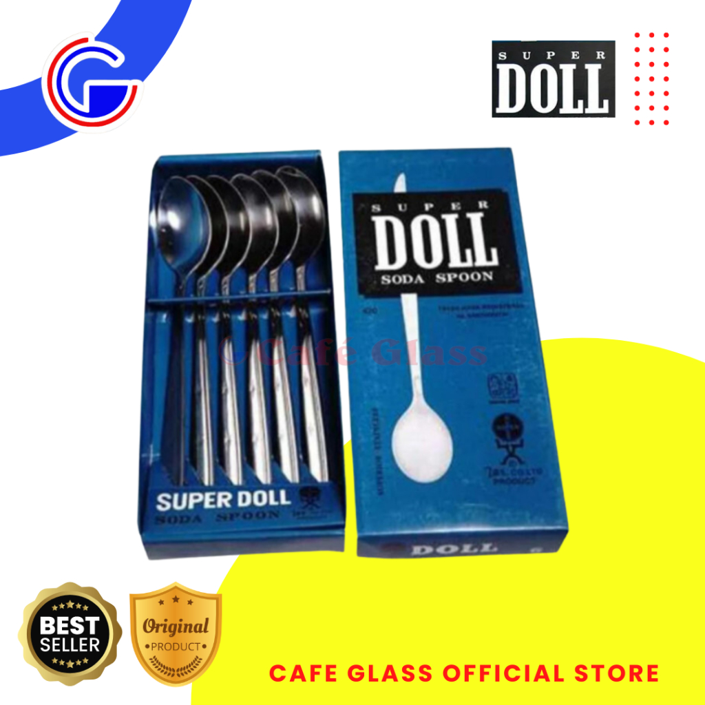 SENDOK TEH PANJANG TEBAL ANTI KARAT | SENDOK ES STAINLESS SET 6 PCS RESTORAN | ALAT MAKAN DOLL (420)