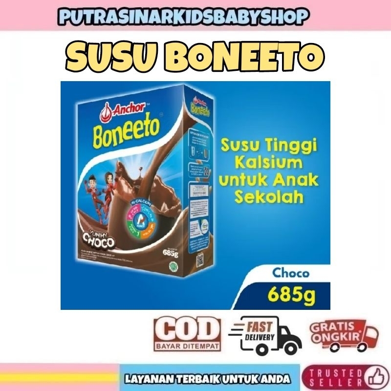 

ANCHOR BONEETO COKLAT 685G YUMMY CHOCO 685 GRAM SUSU ANAK SEKOLAH