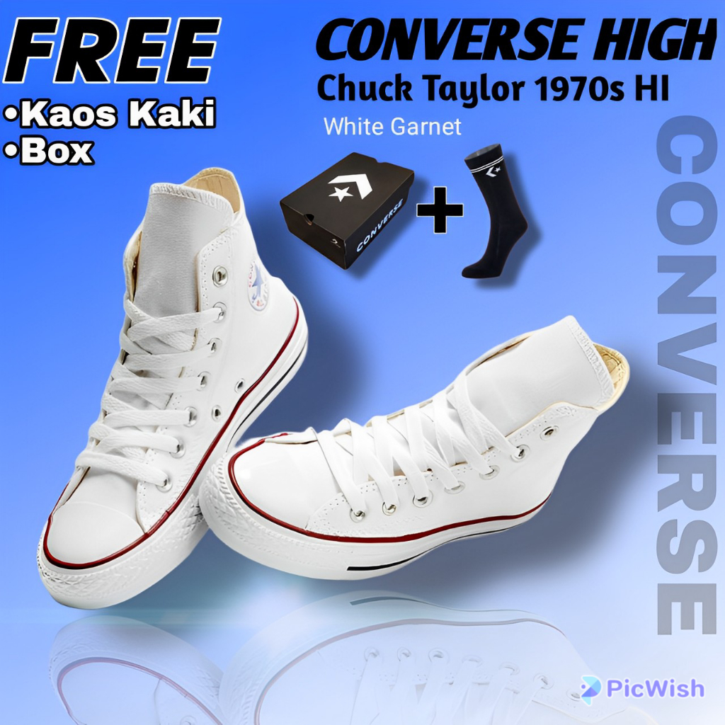 sepatu converse putih tinggi sepatu pria wanita warna putih