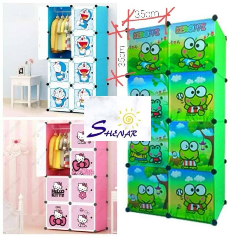 NSP99 - Lemari Pakaian Portable 8 Pintu (2x4) SHENAR/ Rak Lemari Plastik 8 Kolom
