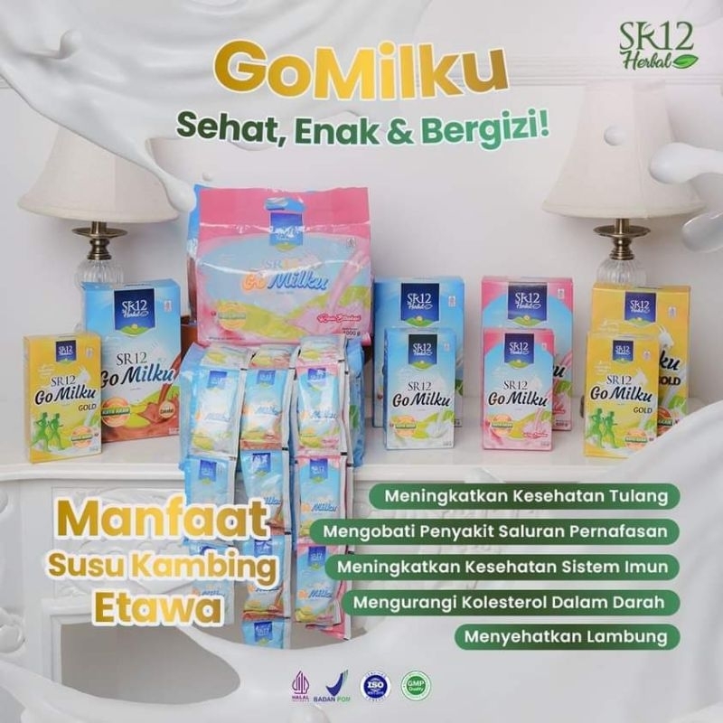 

SR12 Susu Kambing Go Milku Susu Etawa Bubuk Original Coklat Stroberi Gold 200 Dan 600g Sachet Anak Ibu Hamil dan Lansia