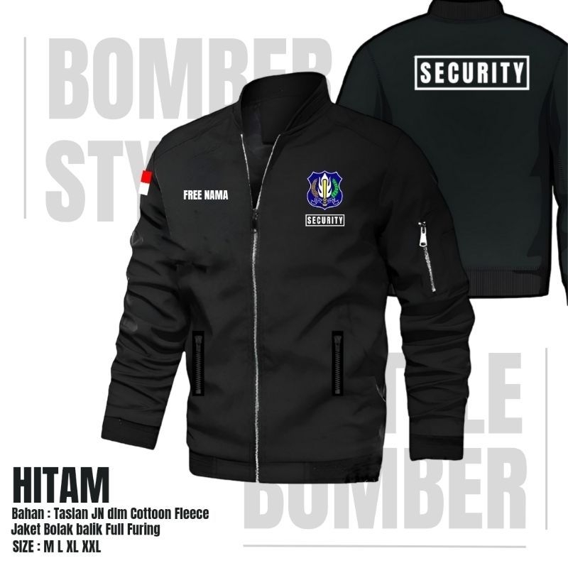 JAKET SECURITY SATPAM BOMBER SABLON KEREN FREE NAMA MODEL TERBARU