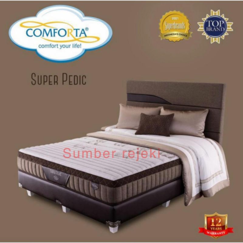 comforta super pedic 90 x 200 matras springbed fullset kasur 90x200 spring bed full set matrass bed 
