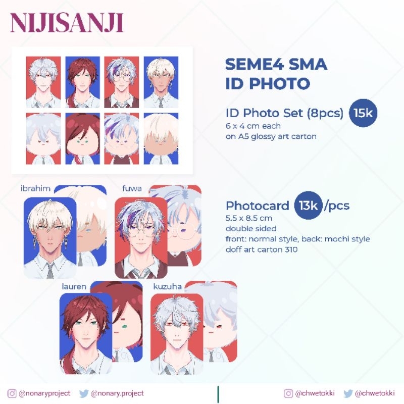 Nonary.Project|| Nijisanji SEME4 ID Photo & Photocard