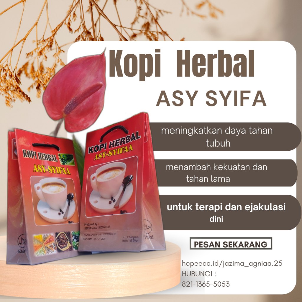 

Kopi Asy Syifa Herbal Alami Bubuk Asli Tanpa Campuran Kopi Herbal Dewasa Obat Laki Kuat Kopi Pria