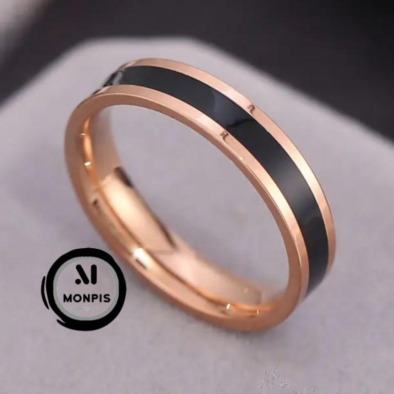 Cincin titanium Cincin Gold Hitam Cincin kecil Cincin pria Cincin wanita