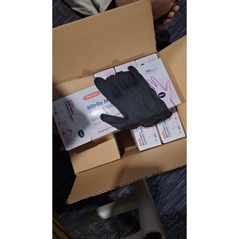 Sarung tangan black Nitrile Gloves (100pcs)