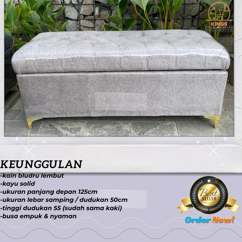 Sofa Tunggu Bench Storage Box Panjang Untuk Santai