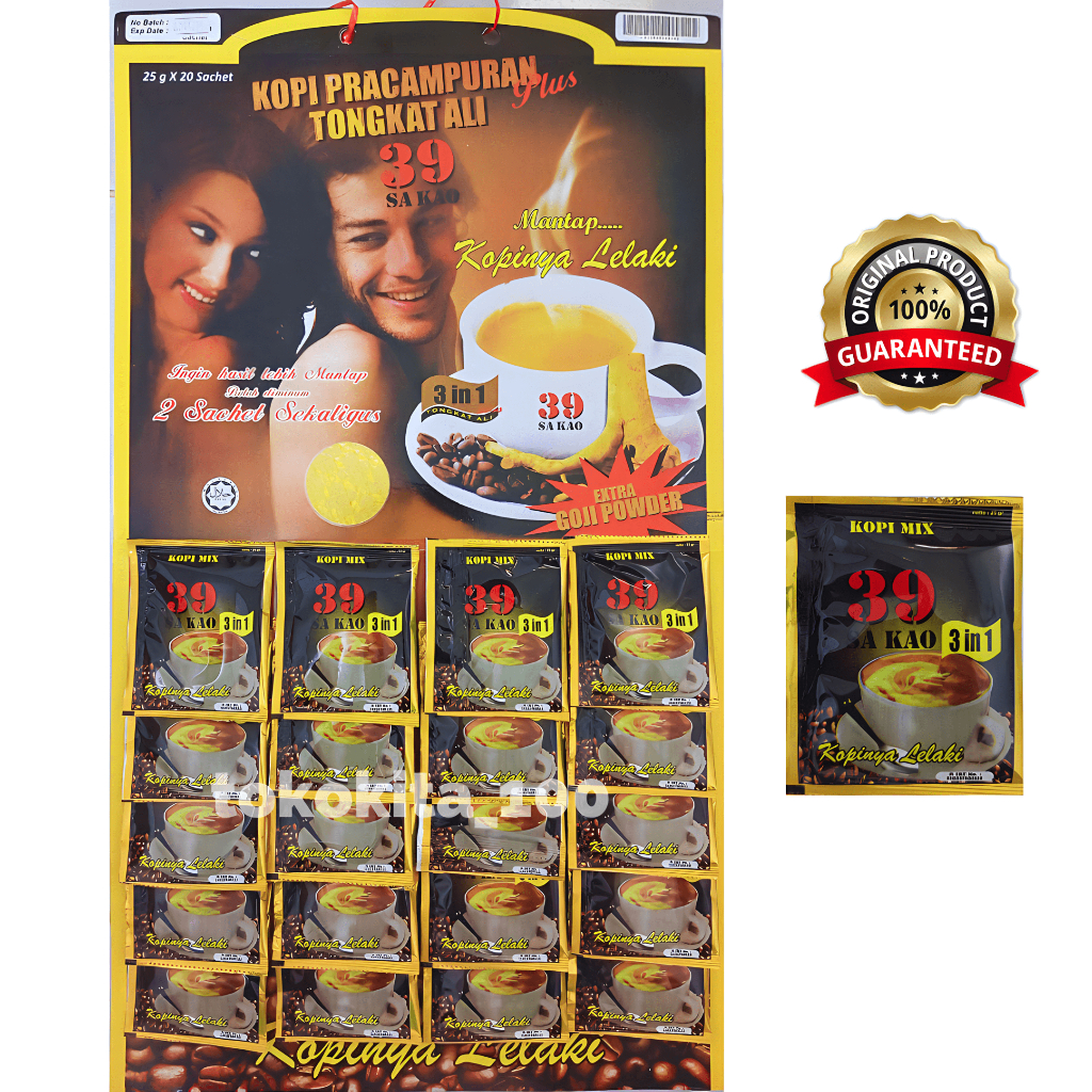 

Kopi 39 Sakao Tongkat Ali Original 1 Hanger Isi 20 Sachet