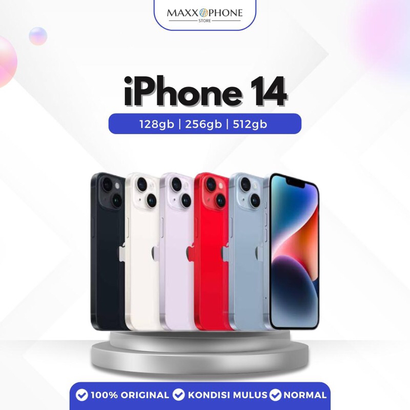iPhone 14plus/14 SECOND ORIGINAL iPhone 14plus/14 512GB/256GB/128GB BEKAS MULUS FULLSET