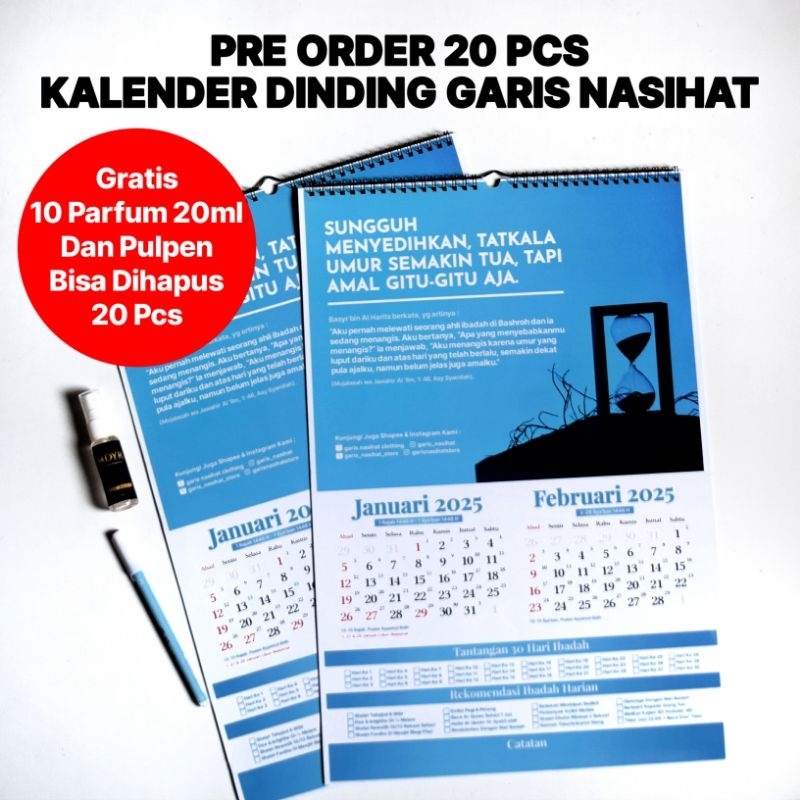 

Pre Order 20 Pcs Kalender Dinding 2025 Garis Nasihat