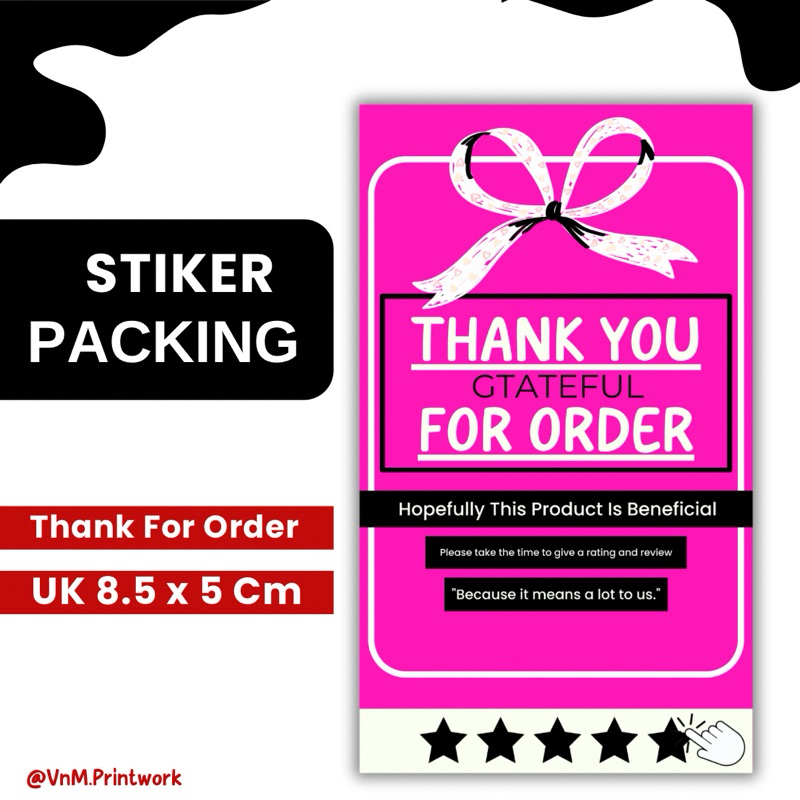 

STIKER ULASAN | STICKER THANK YOU FOR ORDER | STIKER PACKING ONLINE SHOP