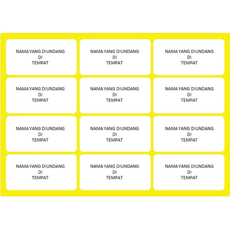 

[1LEMBBAR ISI 12pcs]Label Undangan 103 Siap Print 1 lembar isi 12pcs (Wajib Cekout Dus)