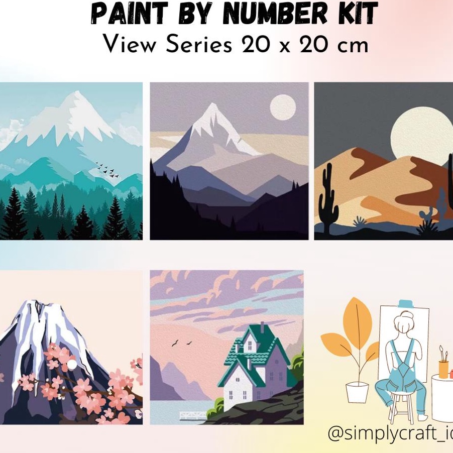 

HANYA DI Simply Craft ID Paint By Number 2x2cm View Series DIY Painting Kit Mewarnai Lukisan with Wooden Frame Hampers Lebaran Hadiah Ulang Tahun Hadiah Untuk Teman Souvenir