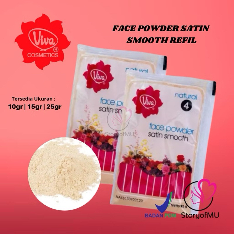 viva bedak tabur refill / sachet no 4 natural