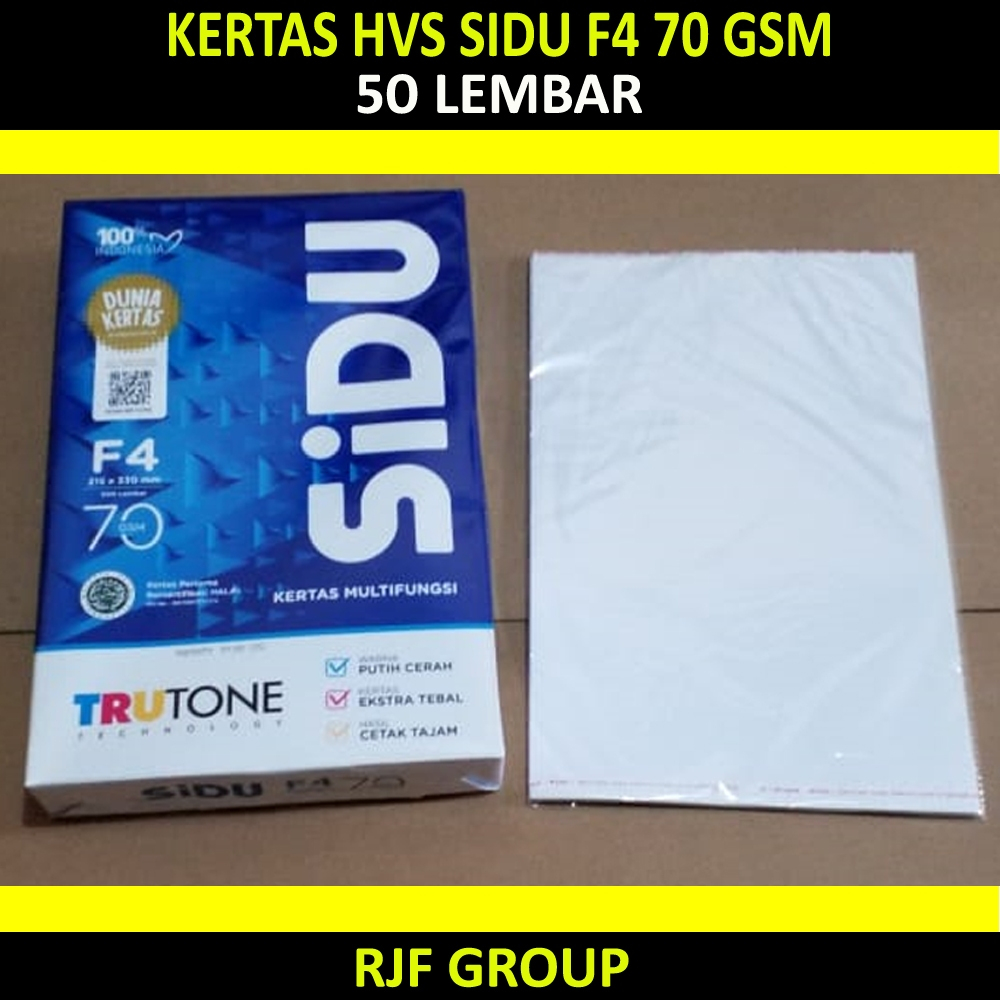 

KERTAS HVS F4 70 GSM SIDU 50 LEMBAR