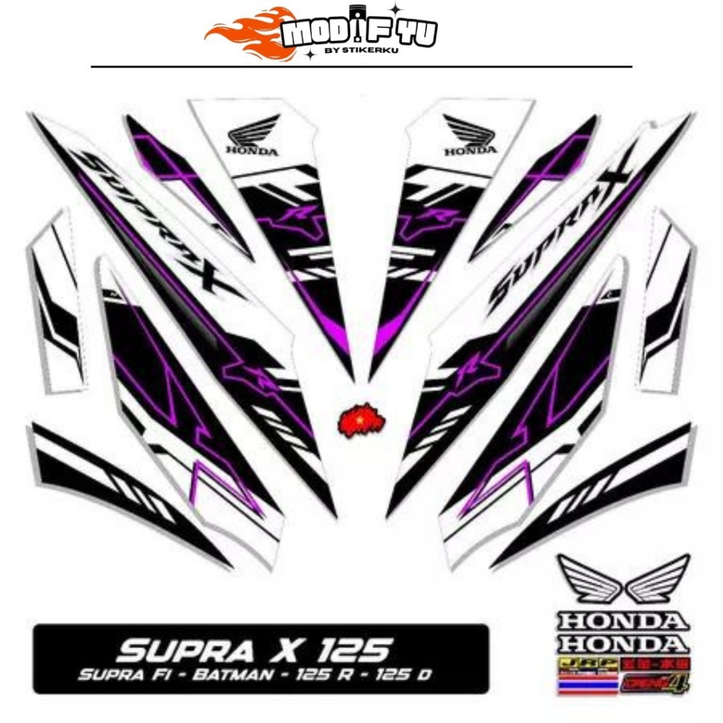 STRIPING SUPRA X 125 KARBU / MOTIF Y11 / BATMAN / 2007-2014 / STIKER SUPRA X125 R LAMA / STICKER SUP