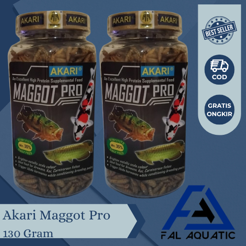 Akari Maggot Pro 130 Gram / Akari Maggot Pro / Makanan Koi dan Predator / Maggot Kering