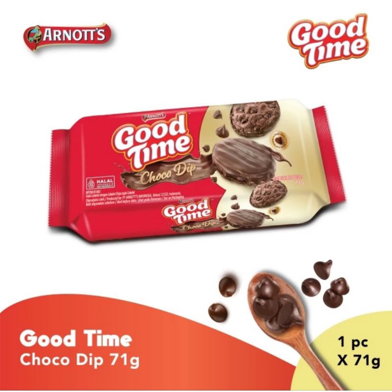 

[Kalimantan] GOOD TIME Choco Dip Cookies Chocochips 71g