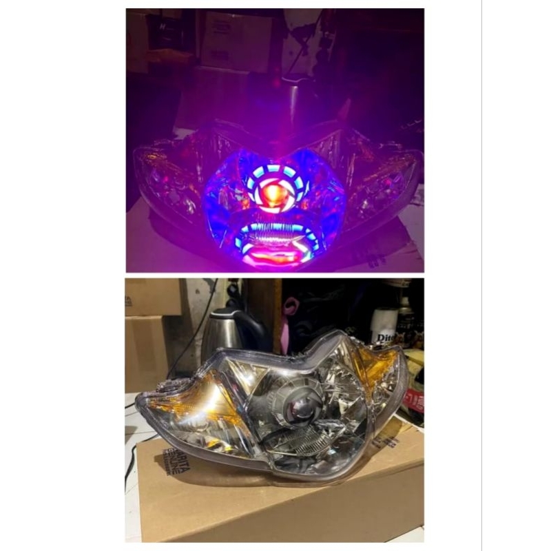 Reflektor Lampu Depan Revo Absolute Custom Proji||Lampu Depan Revo Absolute Fullset Plus Mika Custom
