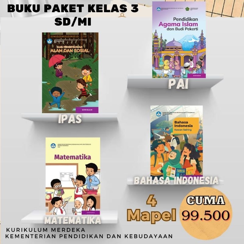Buku Paket Lengkap 4 Mapel Kelas 3 SD/MI Kurikulum Merdeka