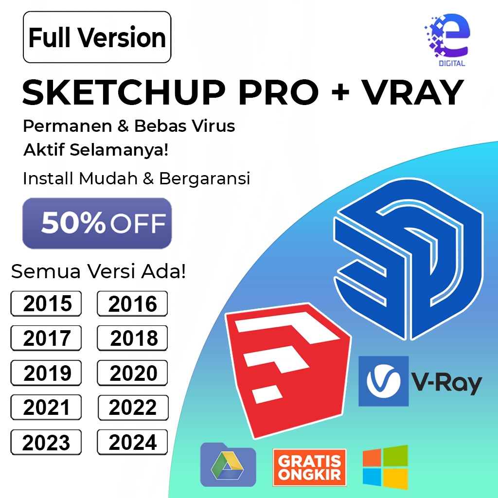 SKETCHUP PRO 2024 2023 2022 2021 2020 2019 2018 2017 2016 2015 Full Version (WIN)