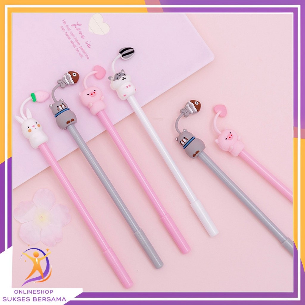

OSB Pena Gel Karakter Binatang Pen Hewat Lucu Pulpen Gel Kulitas