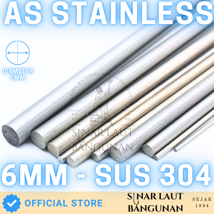 As Stainless SUS 304 Diameter 6MM